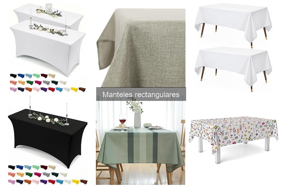 Combina manteles rectangulares con vajilla y decoración