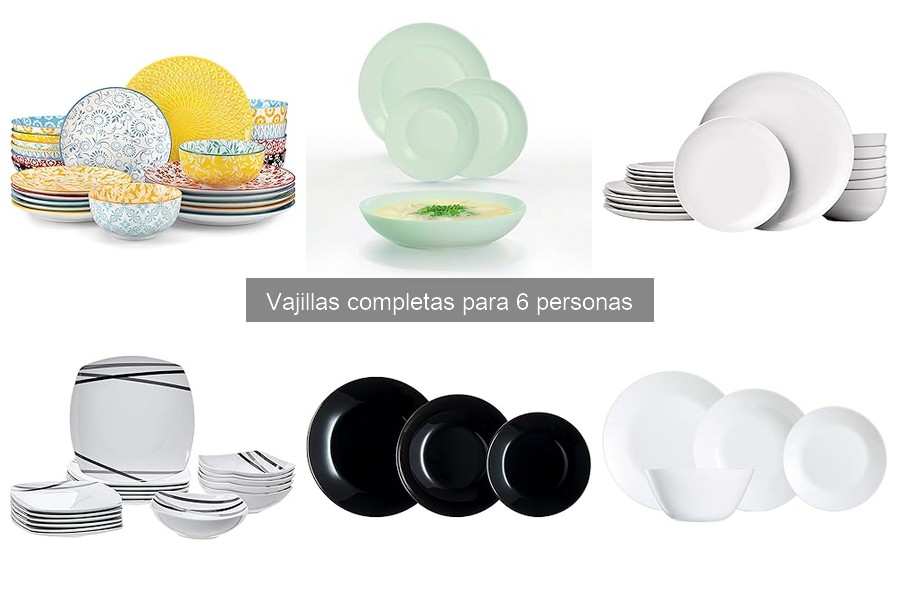 Cuidados esenciales para vajillas completas de 6 personas