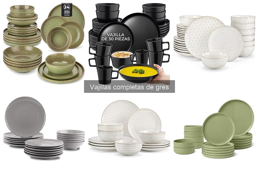 ¿Qué incluye un set típico de vajillas de gres?